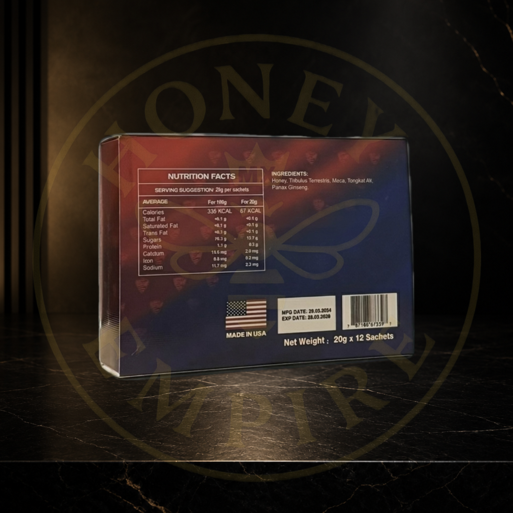 Miel Natural American Royal Honey - 12 Sobres de 20g