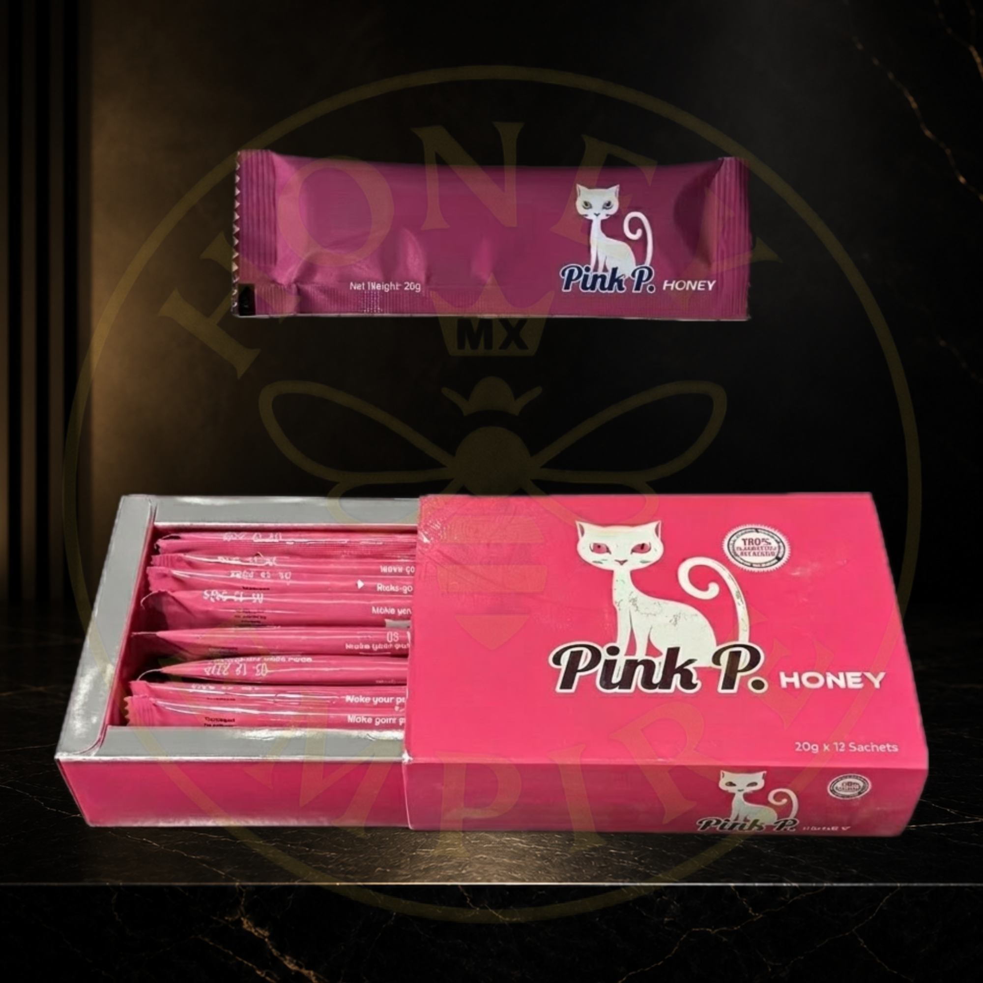 10 Cajas Miel Natural Pink Cat Honey - Revendedor