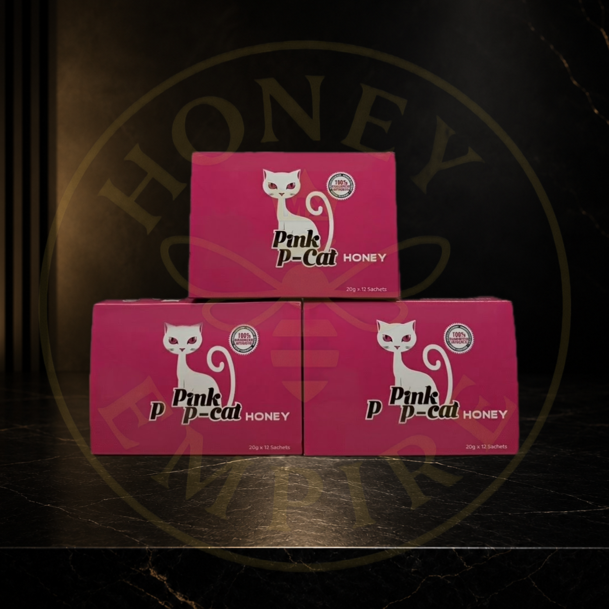 3 Cajas Miel Natural Pink Cat Honey- Emprendedor