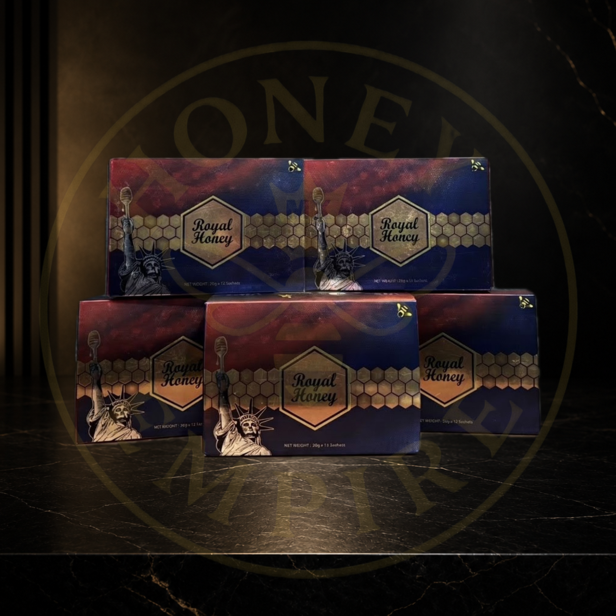 5 Cajas Miel Natural American Royal Honey - Comerciante