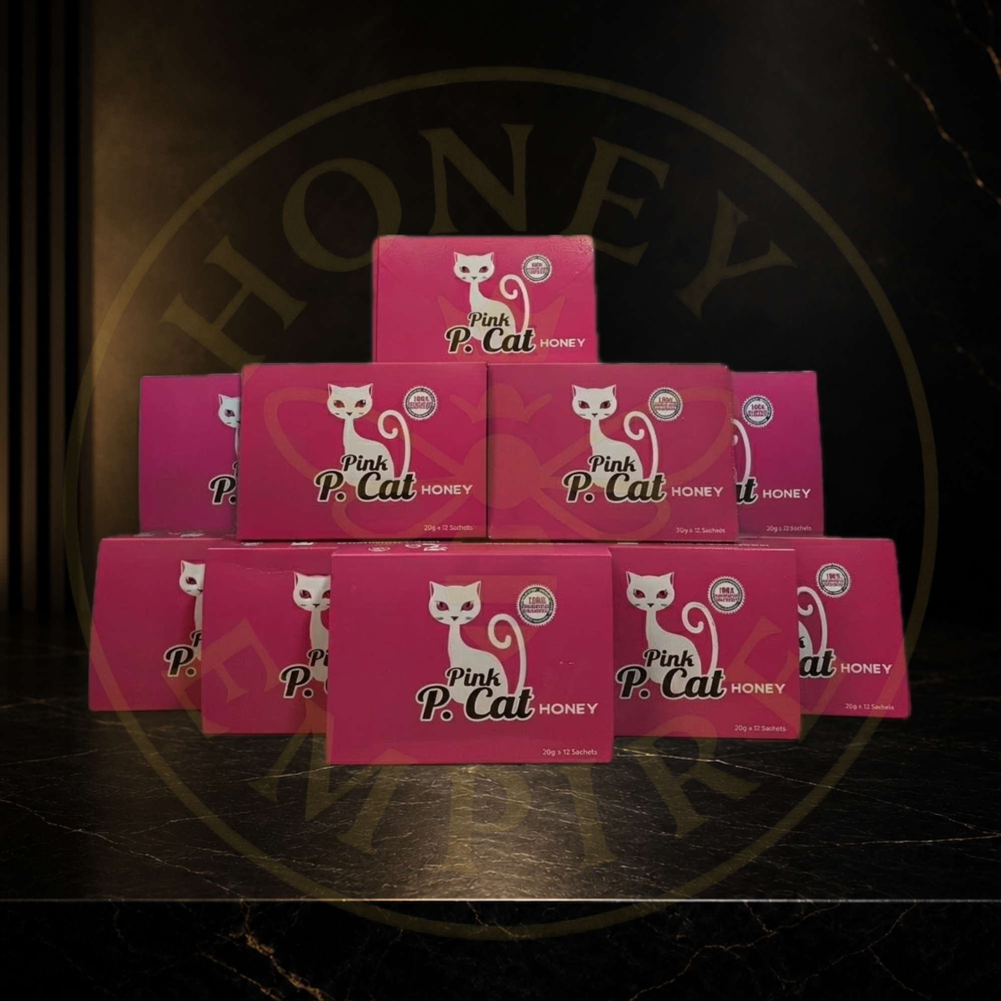 10 Cajas Miel Natural Pink Cat Honey - Revendedor