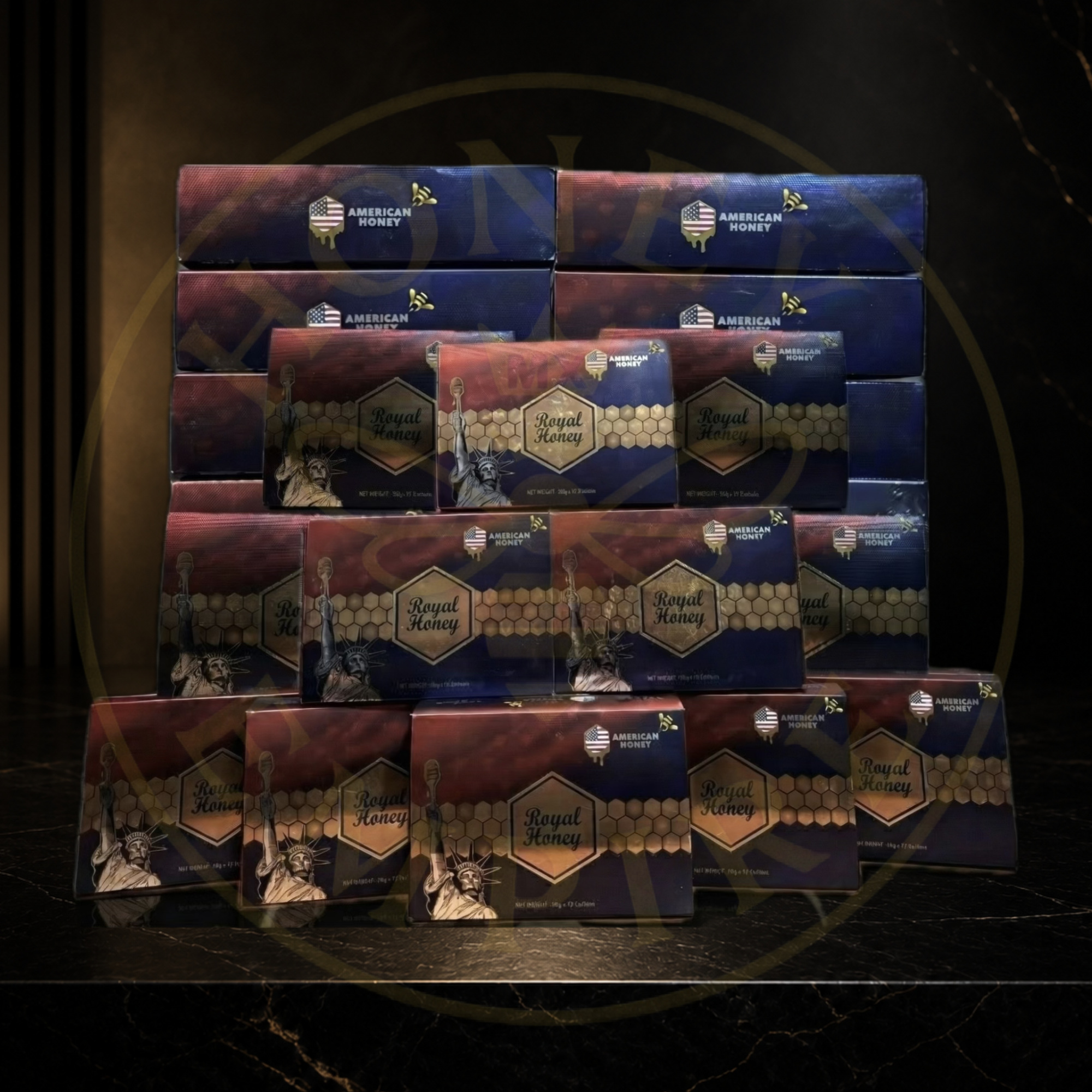 20 Cajas Miel Natural American Royal Honey - Distribuidor
