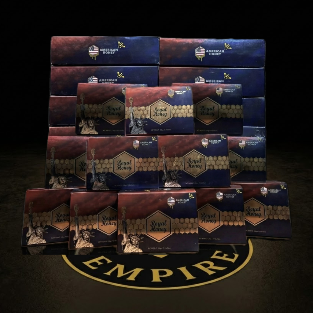 20 Cajas Miel Natural American Royal Honey - Distribuidor